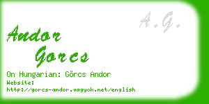 andor gorcs business card