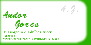 andor gorcs business card